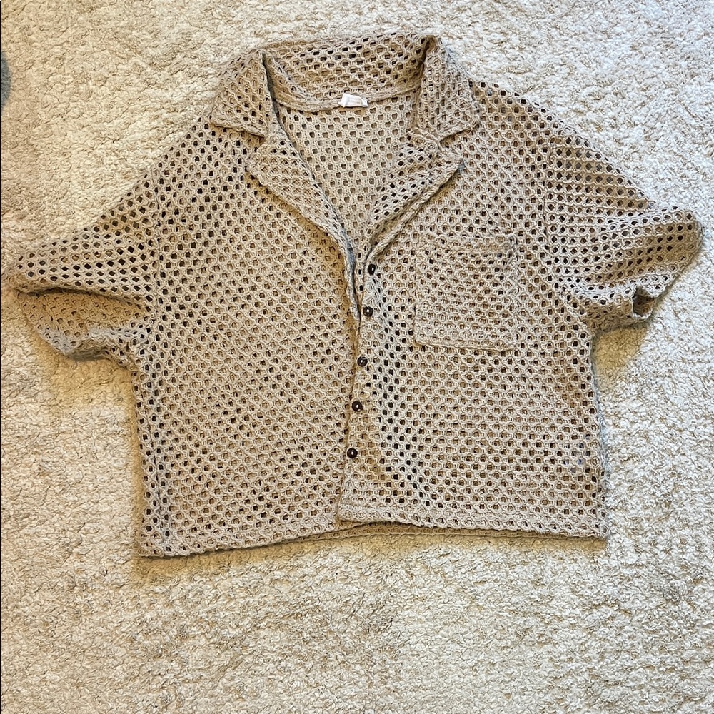 Cotton On Tan Button Down Shirt